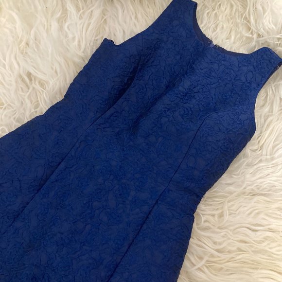 Halston Heritage Floral Jacquard Dress Sleeveless Cocktail - Picture 6 of 14